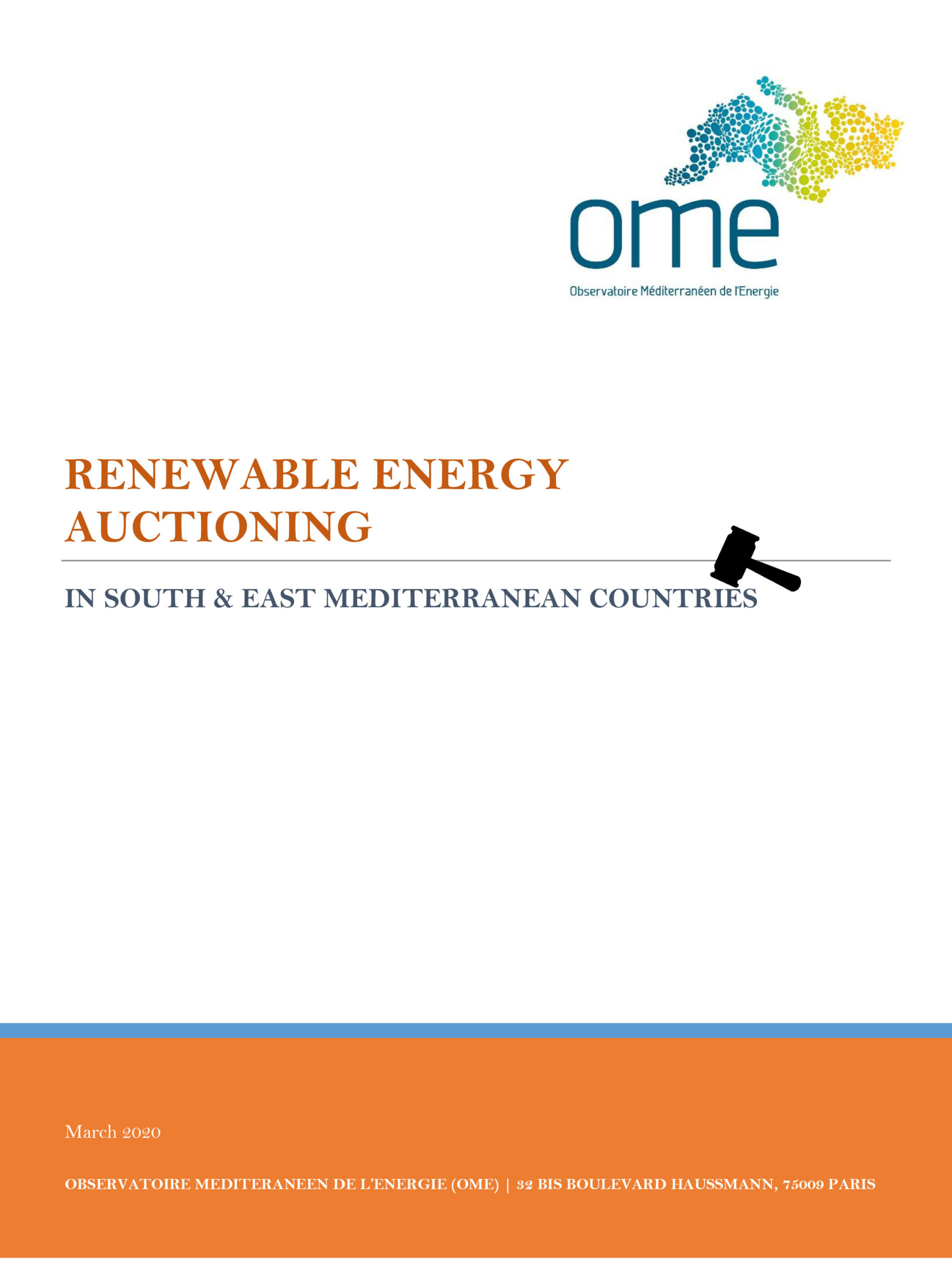 Renewable Energy Auctioning in South / East Mediterranean Countries, March 2020
